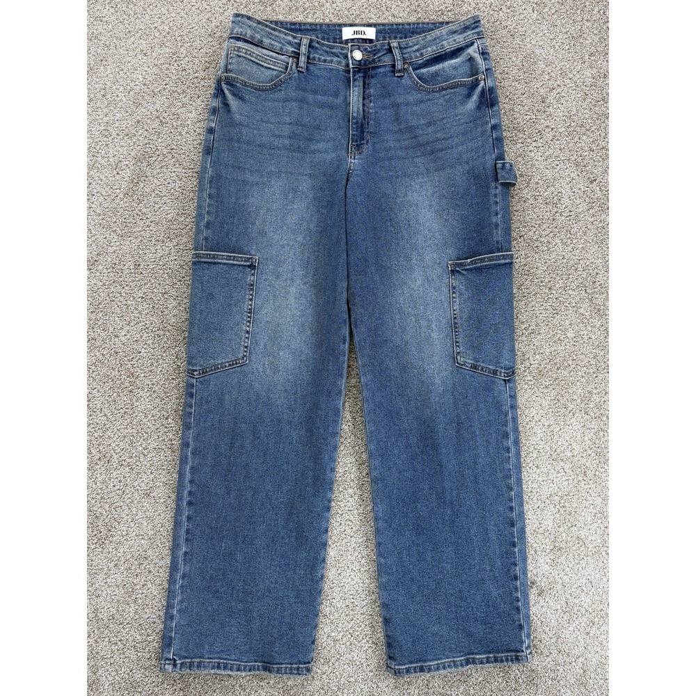 JBD Just Black Denim High Rise Wide Leg Carpenter Jean Women's 30 Blue Stretch